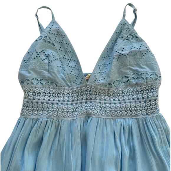Rebellion Again Dress Sky Blue Lace Spaghetti Straps Summer Mini Size XS NEW - Picture 9 of 12